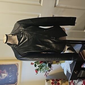 Women's "Real Leather" Size, Large, Cropped Moto, fully Lined, Two front Zippers